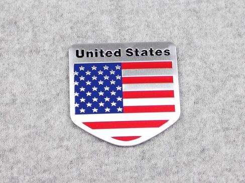 Generic Car Racing Sports US USA American Flag Shield Emblem Badge Decal Sticker in Saudi Arabia
