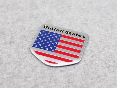 Generic Car Racing Sports US USA American Flag Shield Emblem Badge Decal Sticker in Saudi Arabia