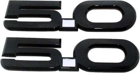 2Pc 2015-2020 5.0 Liter Engine Emblem Driver & Passenger Side 3D Badge Nameplate Sticker Replacement for FR3Z-16098-AA (Gloss Black White) in Saudi Arabia