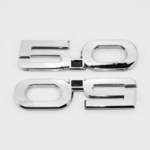 2Pc 2015-2020 5.0 Liter Engine Emblem Driver & Passenger Side 3D Badge Nameplate Sticker Replacement for FR3Z-16098-AA (Gloss Black White) in Saudi Arabia