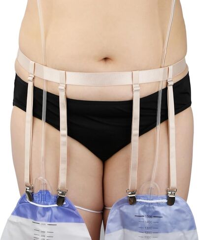 قسطرة الساق حقيبة حامل الأشرطة البول كيس الصرف الساق الفرقة الأشرطة قابل للتعديل أنبوب فولي جهاز تثبيت حزام لدعم سلس البول أكياس الصرف الكراسي المتحركة الرجال النساء الأسود in Kuwait