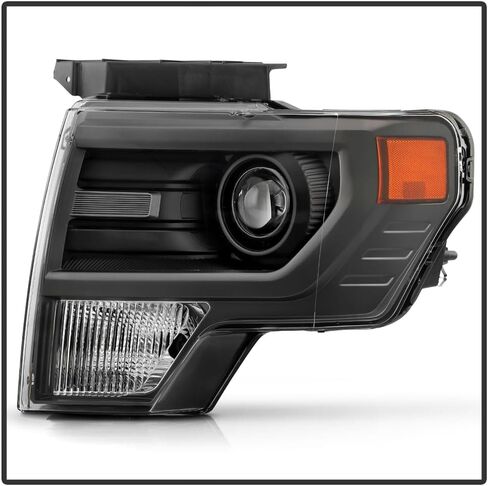 KEEKPO-For 2013-2014 Ford F150 رافعة شاحنة خفيفة لنقل السلع رمادي زخرفة HID/جهاز عرض زينون المصابيح الأمامية المصابيح الأمامية استبدال اليسار + اليمين in Saudi Arabia