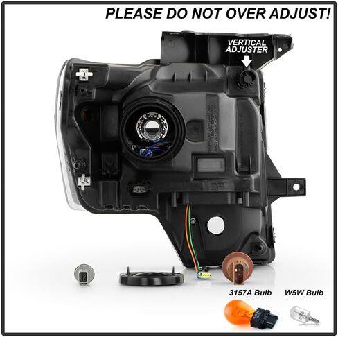 KEEKPO-For 2013-2014 Ford F150 رافعة شاحنة خفيفة لنقل السلع رمادي زخرفة HID/جهاز عرض زينون المصابيح الأمامية المصابيح الأمامية استبدال اليسار + اليمين in Saudi Arabia