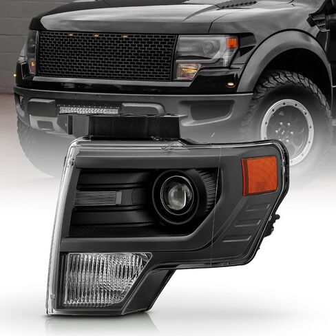 KEEKPO-For 2013-2014 Ford F150 رافعة شاحنة خفيفة لنقل السلع رمادي زخرفة HID/جهاز عرض زينون المصابيح الأمامية المصابيح الأمامية استبدال اليسار + اليمين in Saudi Arabia