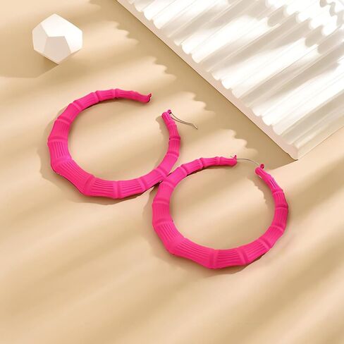 Bamboo Earrings Large Gold Bamboo Hoop Earrings 80s 90s Earring African Jewelry for Women Gifts Party Hip Hop Jewelry in Saudi Arabia