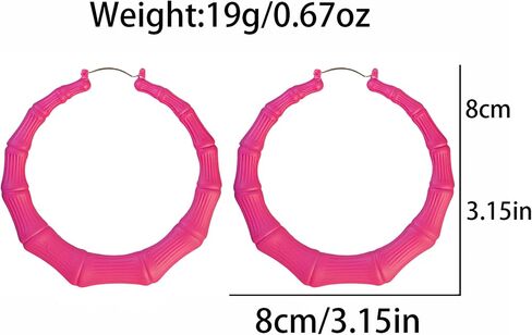 Bamboo Earrings Large Gold Bamboo Hoop Earrings 80s 90s Earring African Jewelry for Women Gifts Party Hip Hop Jewelry in Saudi Arabia