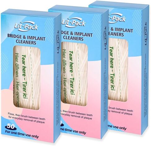 Easy-to-Use Sponge Floss for Cleaning of Implants Bridges with Stiff Plastic Ends and Sponge Floss Oral Hygiene (1) in Saudi Arabia