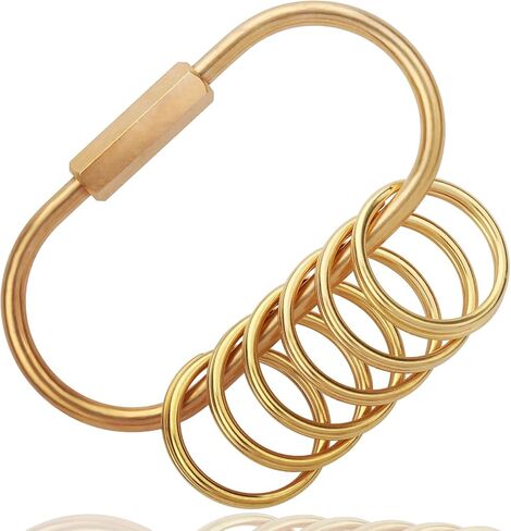 ChunlongFour Brass Key Rings Screw Lock Key Organizer Carabiner Keychain Clip for Key Christmas Purse Bag Charms for Handbags in Kuwait