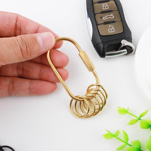 ChunlongFour Brass Key Rings Screw Lock Key Organizer Carabiner Keychain Clip for Key Christmas Purse Bag Charms for Handbags in Kuwait