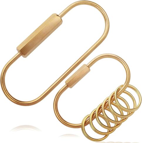 ChunlongFour Brass Key Rings Screw Lock Key Organizer Carabiner Keychain Clip for Key Christmas Purse Bag Charms for Handbags in Kuwait