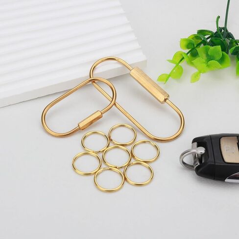 ChunlongFour Brass Key Rings Screw Lock Key Organizer Carabiner Keychain Clip for Key Christmas Purse Bag Charms for Handbags in Kuwait