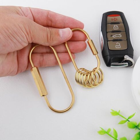 ChunlongFour Brass Key Rings Screw Lock Key Organizer Carabiner Keychain Clip for Key Christmas Purse Bag Charms for Handbags in Kuwait