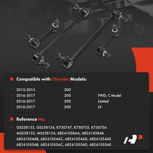 A-Premium Set of 4, Front & Rear Sway Bar Links Stabilizer Bar Links Kit, Compatible with Chrysler 200 2015 2016 2017 in Saudi Arabia