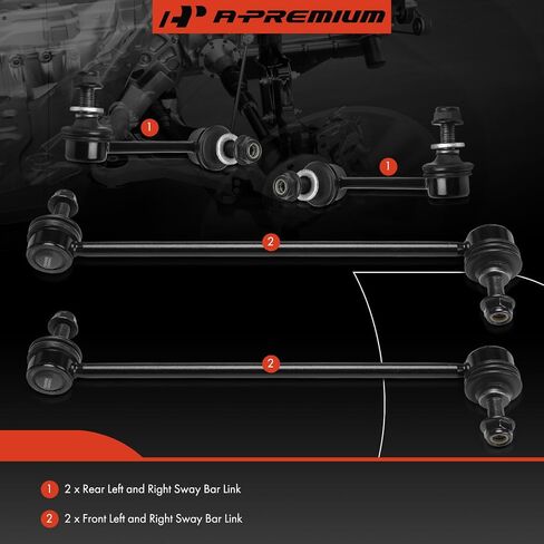 A-Premium Set of 4, Front & Rear Sway Bar Links Stabilizer Bar Links Kit, Compatible with Chrysler 200 2015 2016 2017 in Saudi Arabia