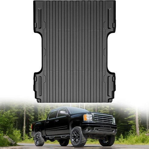 Nilight Trunk Bed Mat for 2019-2024 Chevy Silverado/GMC Sierra 1500 5.8 Ft Accessories، TPE عالي التحمل، بطانة سرير TPE للسيارة بيك اب لجميع الأحوال الجوية، أسود in Saudi Arabia