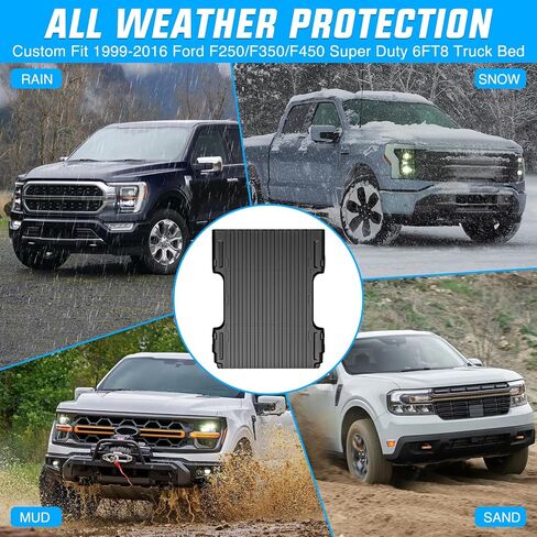 Nilight Trunk Bed Mat for 2019-2024 Chevy Silverado/GMC Sierra 1500 5.8 Ft Accessories، TPE عالي التحمل، بطانة سرير TPE للسيارة بيك اب لجميع الأحوال الجوية، أسود in Saudi Arabia