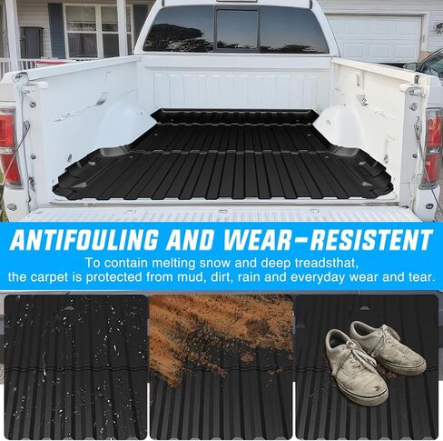 Nilight Trunk Bed Mat for 2019-2024 Chevy Silverado/GMC Sierra 1500 5.8 Ft Accessories، TPE عالي التحمل، بطانة سرير TPE للسيارة بيك اب لجميع الأحوال الجوية، أسود in Saudi Arabia