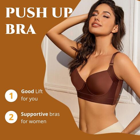 Push Up Bras for Women Daisy Bra Bras for Back Fat Sexy Comfortable Back Smoothing Bra (34B-46DD) in Saudi Arabia