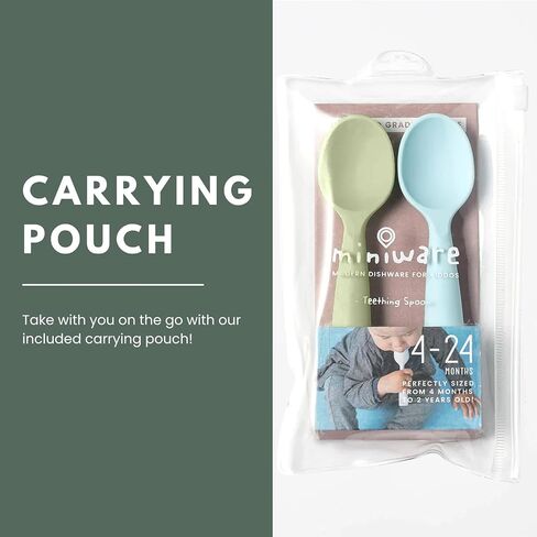 Miniware Teething Spoon Cutlery Set (Grey and Aqua) in Saudi Arabia