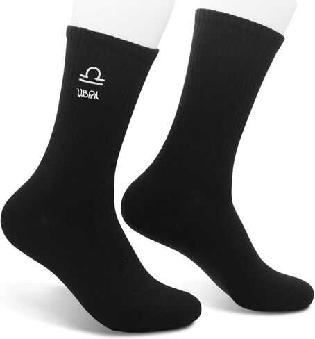 Astrology Gifts for Women, Constellation Embroidered Socks, Black Crew Socks for Women Men. in Kuwait