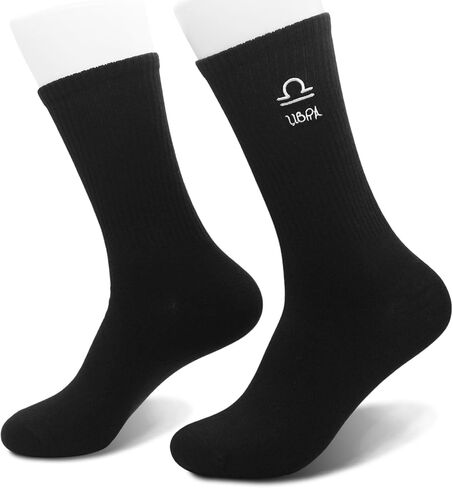 Astrology Gifts for Women, Constellation Embroidered Socks, Black Crew Socks for Women Men. in Kuwait