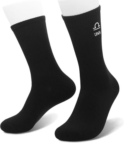Astrology Gifts for Women, Constellation Embroidered Socks, Black Crew Socks for Women Men. in Kuwait