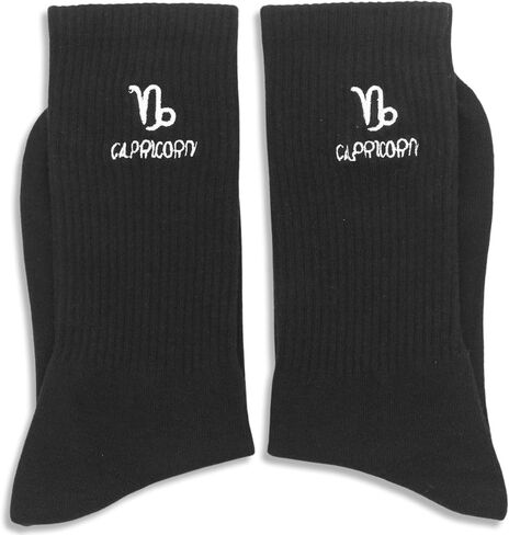 Astrology Gifts for Women, Constellation Embroidered Socks, Black Crew Socks for Women Men. in Kuwait