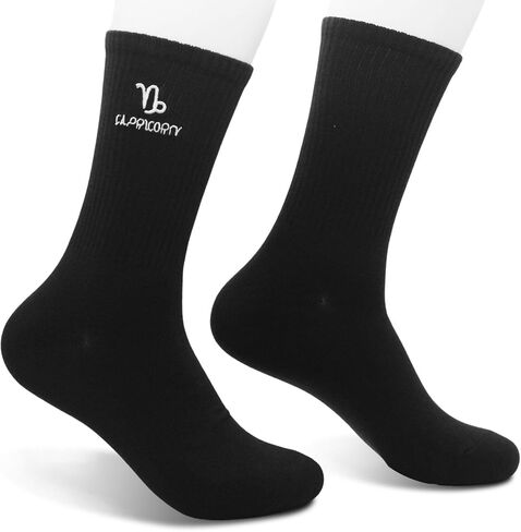 Astrology Gifts for Women, Constellation Embroidered Socks, Black Crew Socks for Women Men. in Kuwait