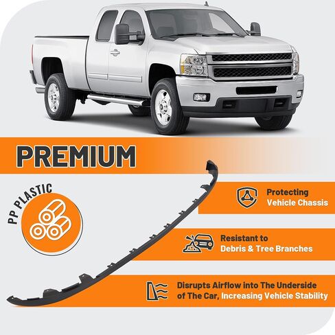 امتداد الستارة الأمامية من KUAFU متوافق مع 2011-2014 Chevy شيفروليه سيلفرادو 2500 HD 3500 HD بديل لـ 20845670 GM1095195 ملحق مانع تسرب الهواء السفلي من البلاستيك الأسود in Saudi Arabia