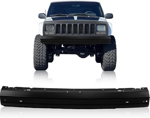 CarPartsDepot المصد الأمامي الأسود شريط الوجه الفولاذي متوافق مع 1997-2001 JEEP Cherokee Classic Country Limited Sport SE 5EE85JX8AC CH1002257 in Saudi Arabia