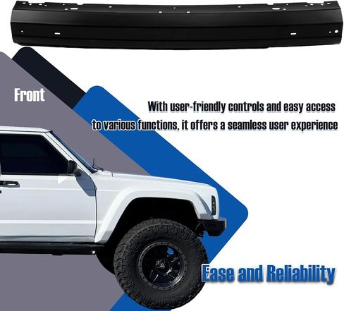 CarPartsDepot المصد الأمامي الأسود شريط الوجه الفولاذي متوافق مع 1997-2001 JEEP Cherokee Classic Country Limited Sport SE 5EE85JX8AC CH1002257 in Saudi Arabia