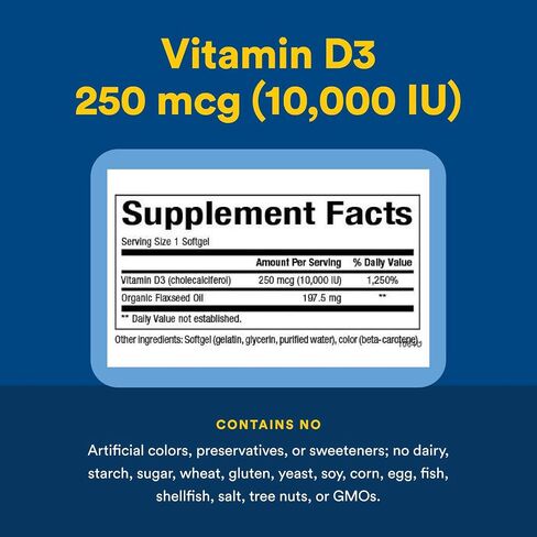 Natural Factors، فيتامين د3 10000 وحدة دولية (250 ميكروجرام)، يدعم العظام القوية والعضلات ووظيفة المناعة، 120 كبسولة هلامية in Saudi Arabia