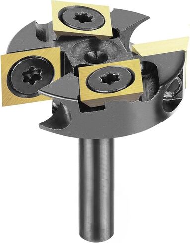 SpeTool 1/4 Inch Shank 1-1/4" Cutting Diameter Spoilboard Surfacing Router Bit 2+2 Inserts Cutter Planing Bit Flycutter Leveler Slab Flattening Router Bit Woodworking Milling Cutter in Kuwait