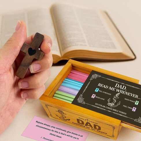 Marriage Bible Verse Box for Couple – 150 Prayer Cards, Christian Wedding Gift for Mom Dad, Mr & Mrs, Prayer Box with Wooden Handheld Pocket Cross, Inspirational Scriptures, Housewarming Gifts in Saudi Arabia