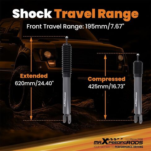 maXpeedingrods 3.5-6.5" Front Lifted Shocks for Chevy Silverado/GMC Sierra 1500 Classic 1999-2007, for Avalanche/Suburban/Tahoe 1500/GMC Yukon/Cadillac Escalade 2000-2006, G1 Upgraded Version in Saudi Arabia