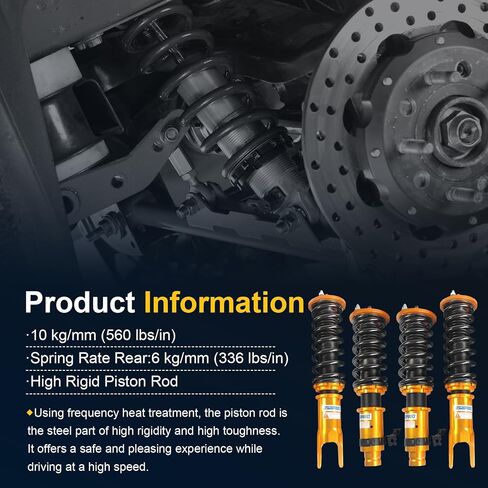 JDMSPEED New Gold Full Set Coilover Strut Shock Springs Suspension Replacement For Honda Civic EK 1996-00 in Saudi Arabia