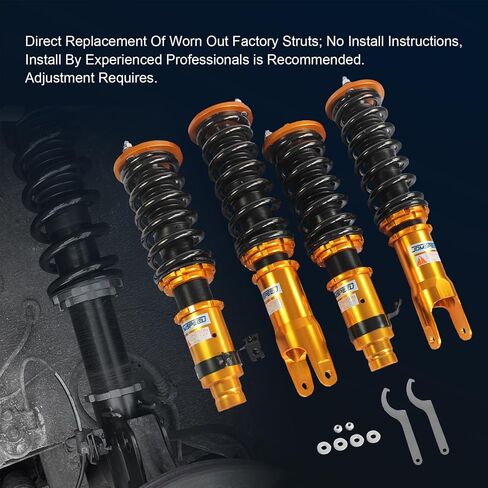 JDMSPEED New Gold Full Set Coilover Strut Shock Springs Suspension Replacement For Honda Civic EK 1996-00 in Saudi Arabia