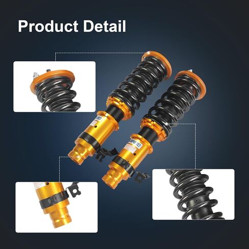 JDMSPEED New Gold Full Set Coilover Strut Shock Springs Suspension Replacement For Honda Civic EK 1996-00 in Saudi Arabia