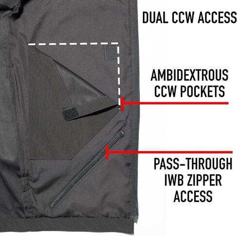 سترة Rothco Covert Ops Discrete Carry Soft Shell - معطف تكتيكي مقاوم للرياح ومقاوم للماء in Saudi Arabia
