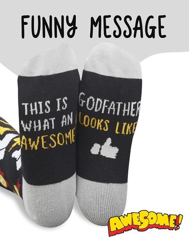 InnoBeta Godfahter Gifts, Gifts for Godfather on Birthday and Christmas, One Size Crew Socks in Saudi Arabia