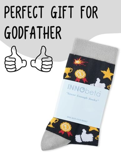 InnoBeta Godfahter Gifts, Gifts for Godfather on Birthday and Christmas, One Size Crew Socks in Saudi Arabia