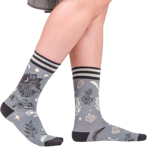 FootClothes Forest Familiars Witchy Nature Animal Crew Socks Adult Unisex One Size OSFM in Saudi Arabia
