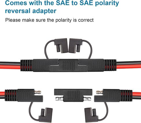 كابل تمديد XRDS -RF SAE بطول 10 أقدام - سلك نحاسي معلب عالي التحمل 10AWG مع موصلات طرفية لكابل بطارية SAE لتطبيقات السيارات والمركبات الترفيهية والبحرية والطاقة الشمسية. in Kuwait