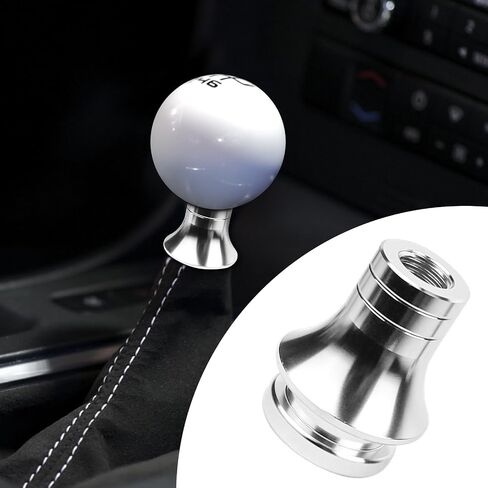 Hovom Car Shift Knob Boot Retainer, M12x1.25 Durable Aluminum Cars Gear Shift Knob Adapter, Waterproof Metal Manual Vehicle Gear Shifter Lever Adapter, Universal Car Accessories (Silver) in Saudi Arabia