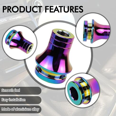 Hovom Car Shift Knob Boot Retainer, M12x1.25 Durable Aluminum Cars Gear Shift Knob Adapter, Waterproof Metal Manual Vehicle Gear Shifter Lever Adapter, Universal Car Accessories (Silver) in Saudi Arabia
