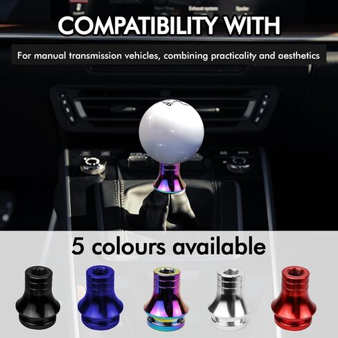 Hovom Car Shift Knob Boot Retainer, M12x1.25 Durable Aluminum Cars Gear Shift Knob Adapter, Waterproof Metal Manual Vehicle Gear Shifter Lever Adapter, Universal Car Accessories (Silver) in Saudi Arabia
