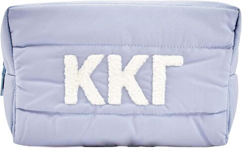 Sorority Shop Kappa Kappa Gamma Makeup Bag - Puffer Style with Sorority Letters, Travel Cosmetic Bag with Zipper Closure, Perfect Kappa Kappa Gamma Sorority Gifts for Women, Blue in Saudi Arabia