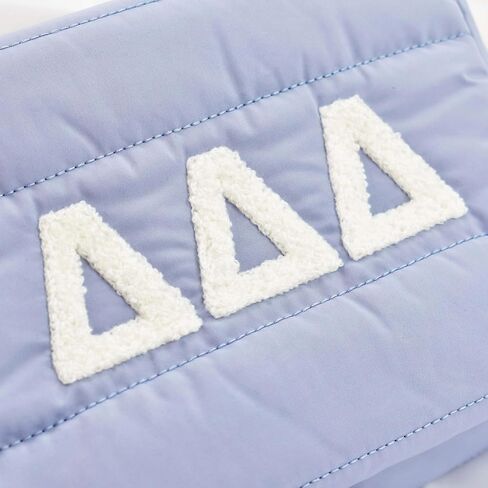Sorority Shop Kappa Kappa Gamma Makeup Bag - Puffer Style with Sorority Letters, Travel Cosmetic Bag with Zipper Closure, Perfect Kappa Kappa Gamma Sorority Gifts for Women, Blue in Saudi Arabia