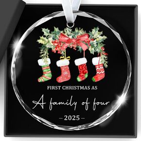 زينة عيد الميلاد 2025، عيد الميلاد الأول لدينا كعائلة مكونة من ثلاثة زينة فريدة من نوعها من الكريستال للطفل، زينة عيد الميلاد الأول، هدايا الآباء الجديدة للأزواج، أمي، أبي، الفتيات حديثي الولادة، الأولاد، زينة شجرة عيد الميلاد in Kuwait