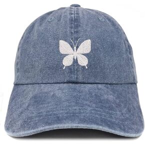 Trendy Apparel Shop Butterfly Embroidered Pigment Dyed Washed Baseball Cap in Kuwait